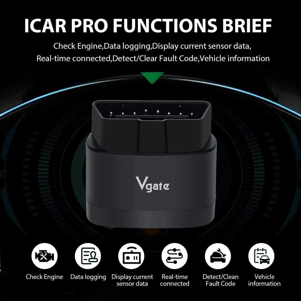 Vgate iCar Pro 2S OBD2 Scanner – Bluetooth 5.3, iOS, Android & PC - TorqueTech