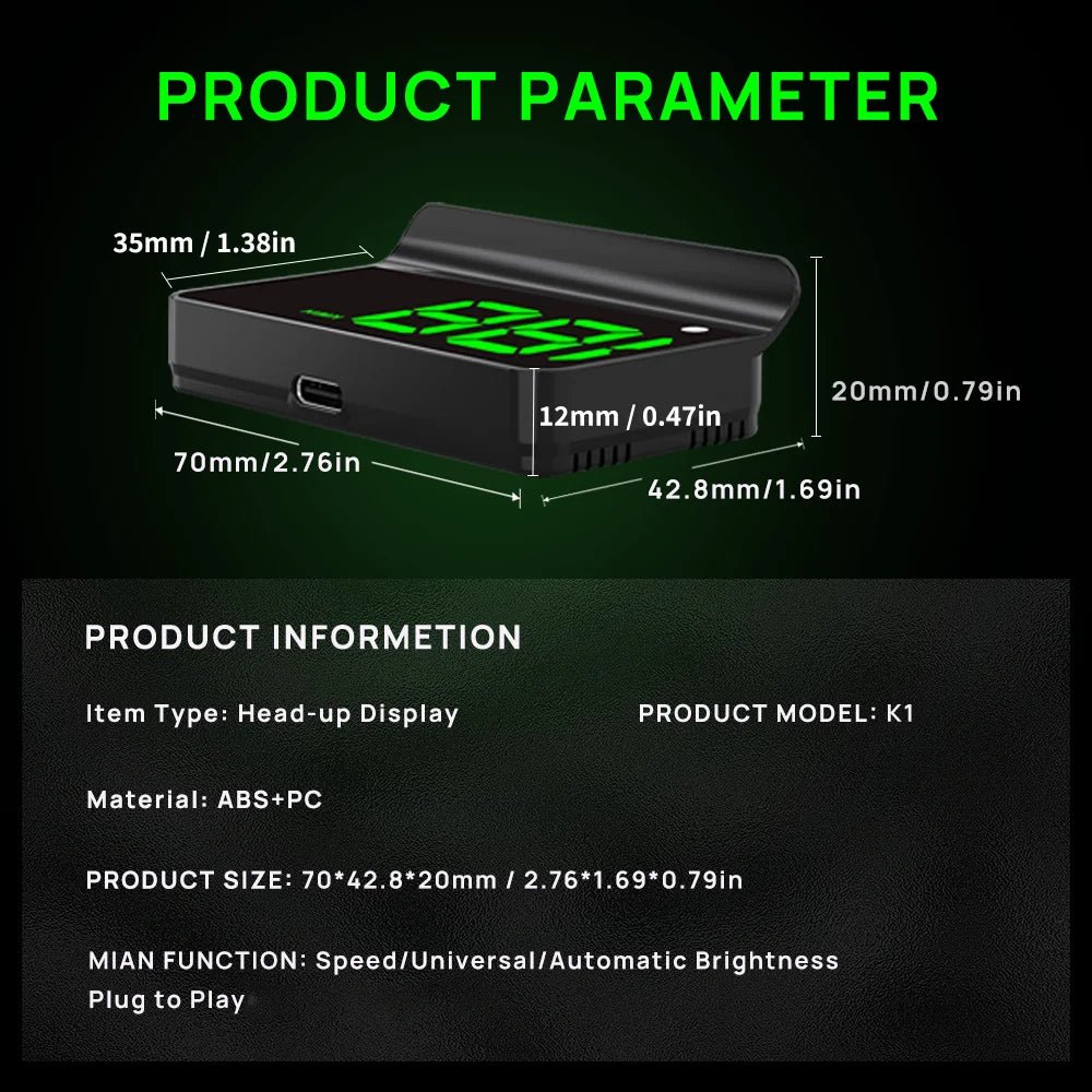 GPS Head-Up Display | Car Windshield Speedometer HUD | Plug & Play - TorqueTech