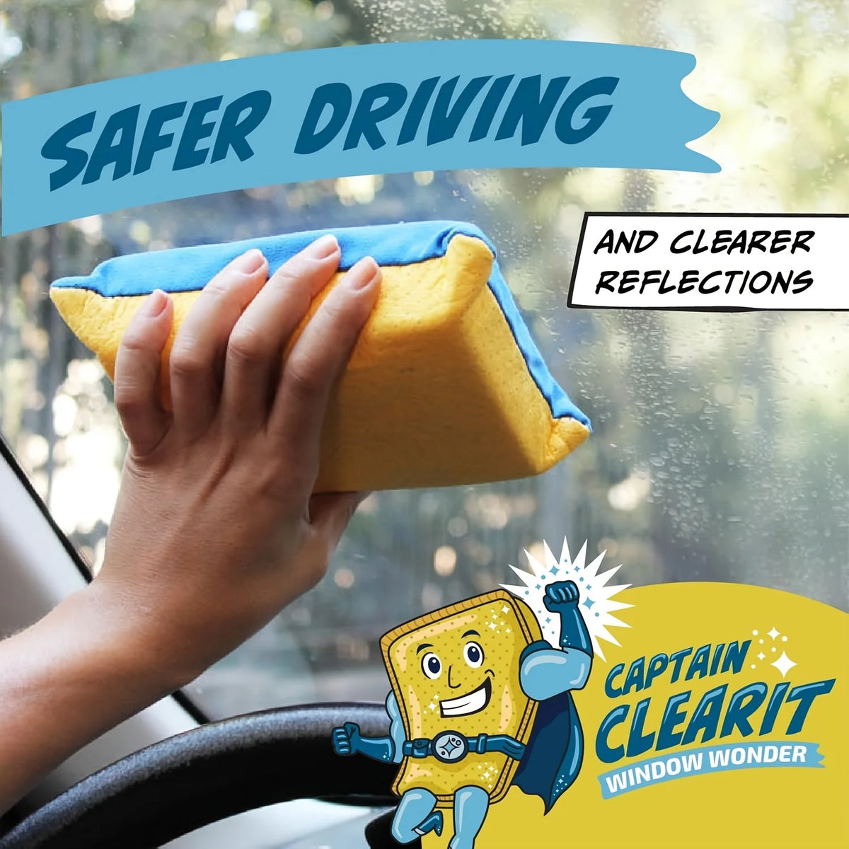 Anti-Fog Windscreen Sponge – Super Absorbent Glass & Mirror Cleaner - TorqueTech