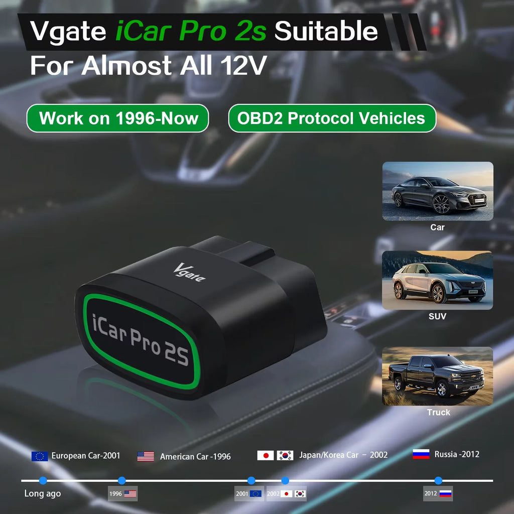 Vgate iCar Pro 2S OBD2 Scanner – Bluetooth 5.3, iOS, Android & PC - TorqueTech