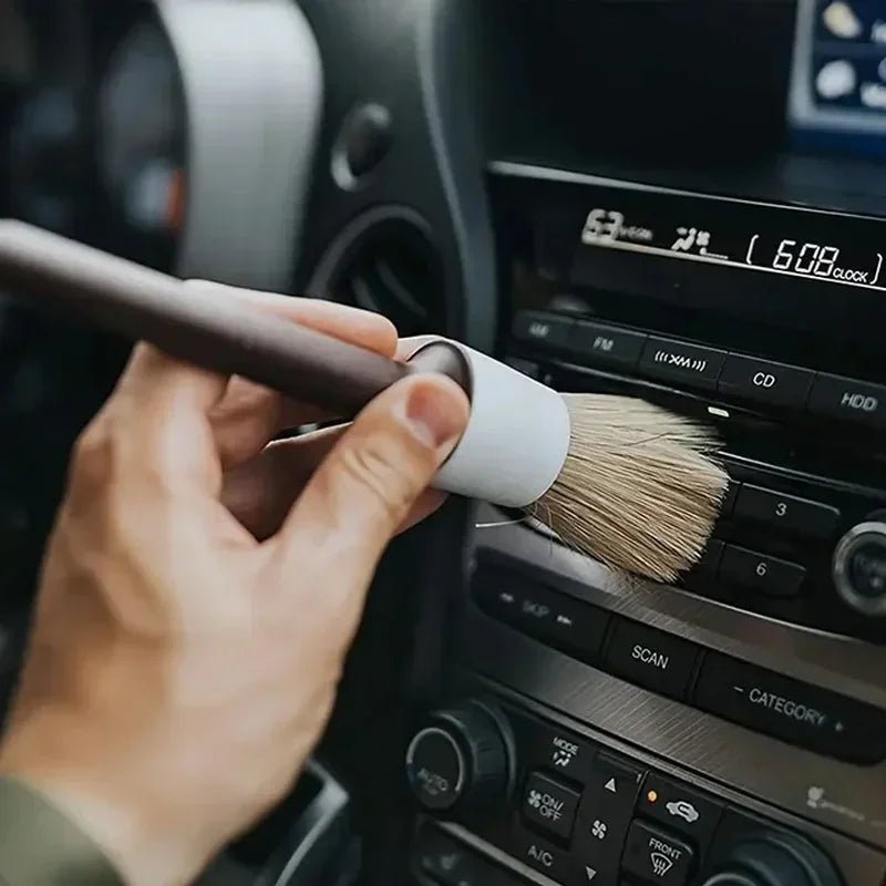3-Piece Car Detailing Brush Set – Boar Bristle for Interior & Exterior - TorqueTech