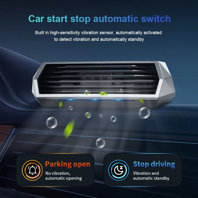 Solar Car Air Purifier with Vibration Sensor – Ioniser & Deodoriser - TorqueTech