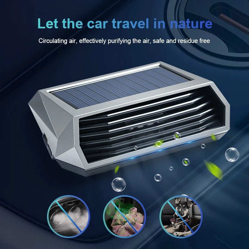 Solar Car Air Purifier with Vibration Sensor – Ioniser & Deodoriser - TorqueTech