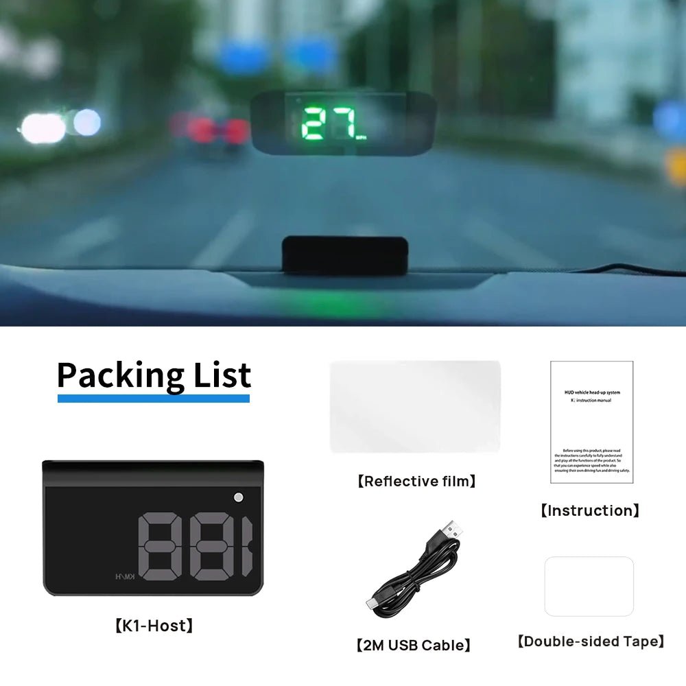 GPS Head-Up Display | Car Windshield Speedometer HUD | Plug & Play - TorqueTech
