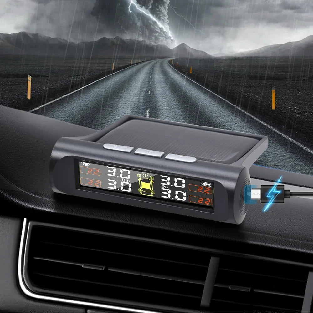 Solar TPMS – Wireless Tire Pressure Monitoring System with 4 Sensors - TorqueTech