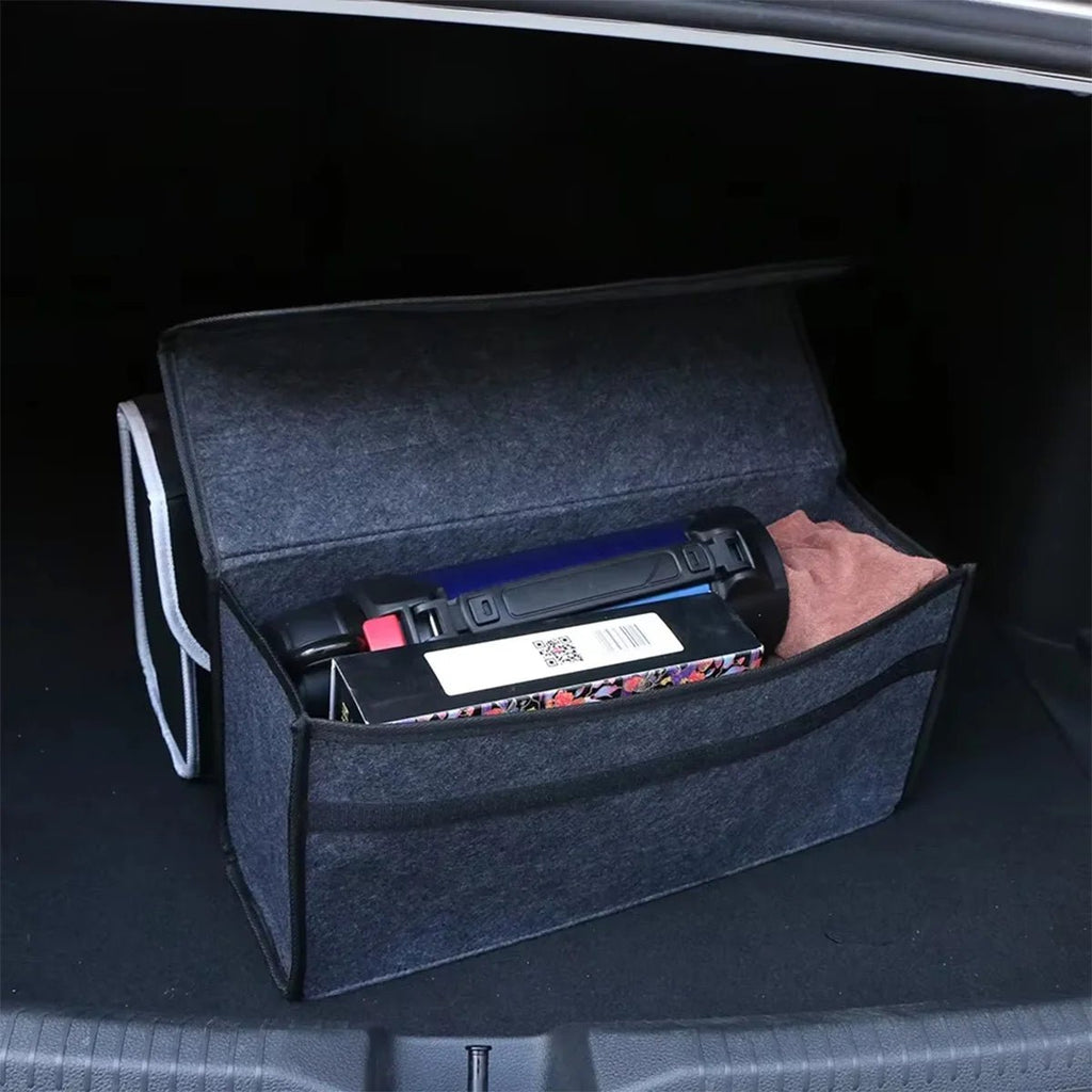Felt Car Boot Storage Box – Soft, Foldable Organiser in 3 Sizes - TorqueTech