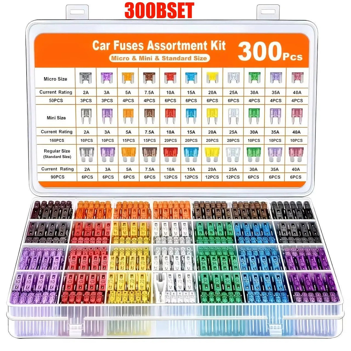 Car Blade Fuse Assortment Kit – 50 to 306 Piece Sets, 2A to 35A - TorqueTech