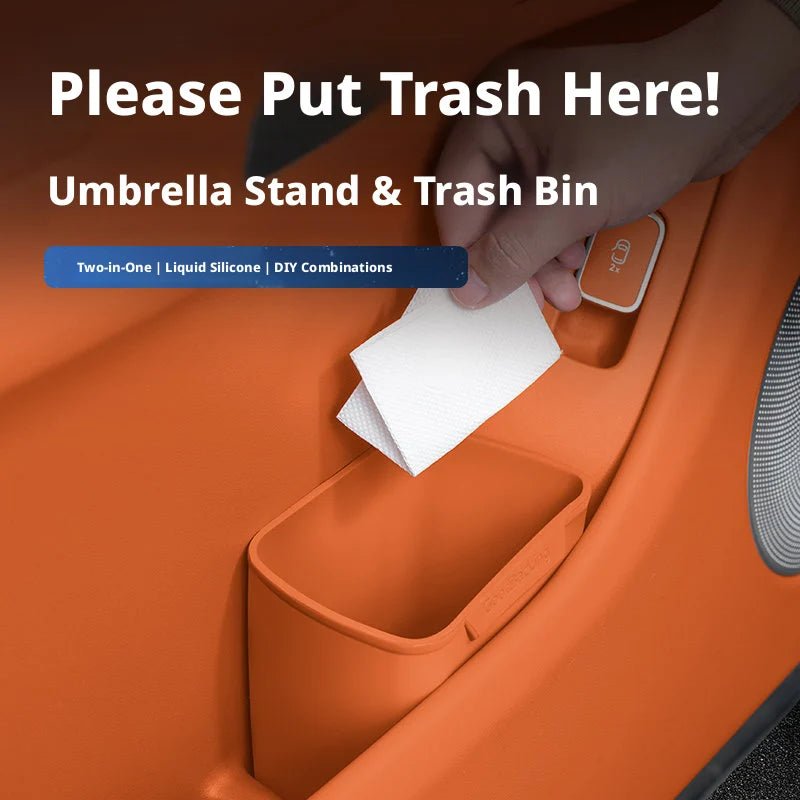 Silicone Car Door Storage Box & Bin – Trash Can, Umbrella Holder & Organiser - TorqueTech
