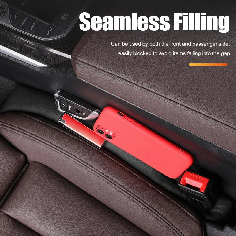 Car Seat Gap Filler Strips – Leather, Leak-Proof (Pair) - TorqueTech