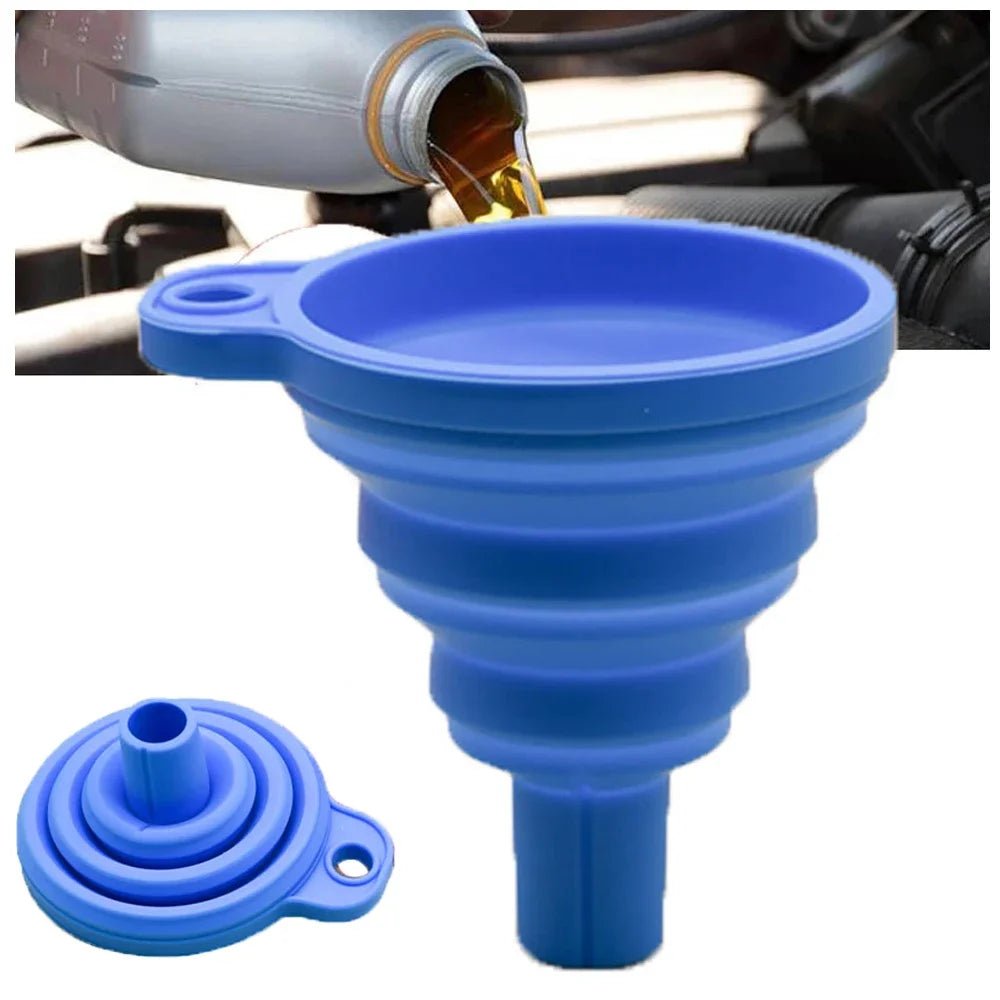 Collapsible Silicone Car Funnel – Universal Fit for Oil, Petrol & Fluids - TorqueTech