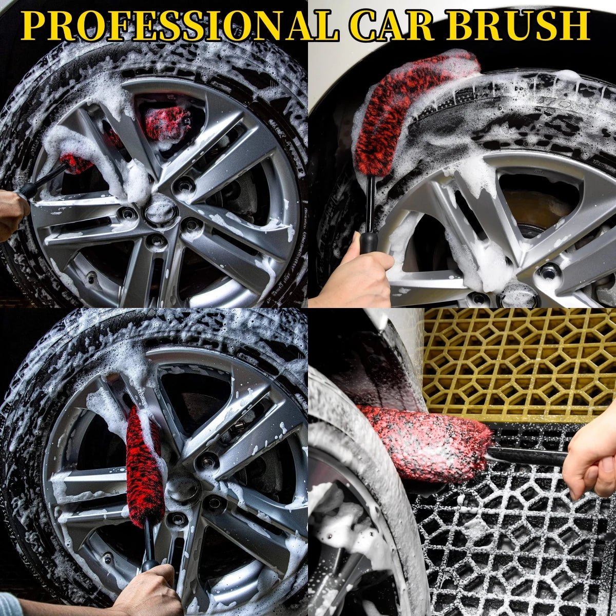 Car Wheel Detailing Brush Set – Bendable Woolies for Rims, Tyres & Hard-to-Reach Areas - TorqueTech