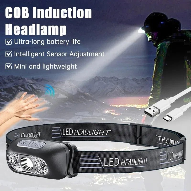 Rechargeable LED Headlamp with Motion Sensor – 3W Waterproof - TorqueTech