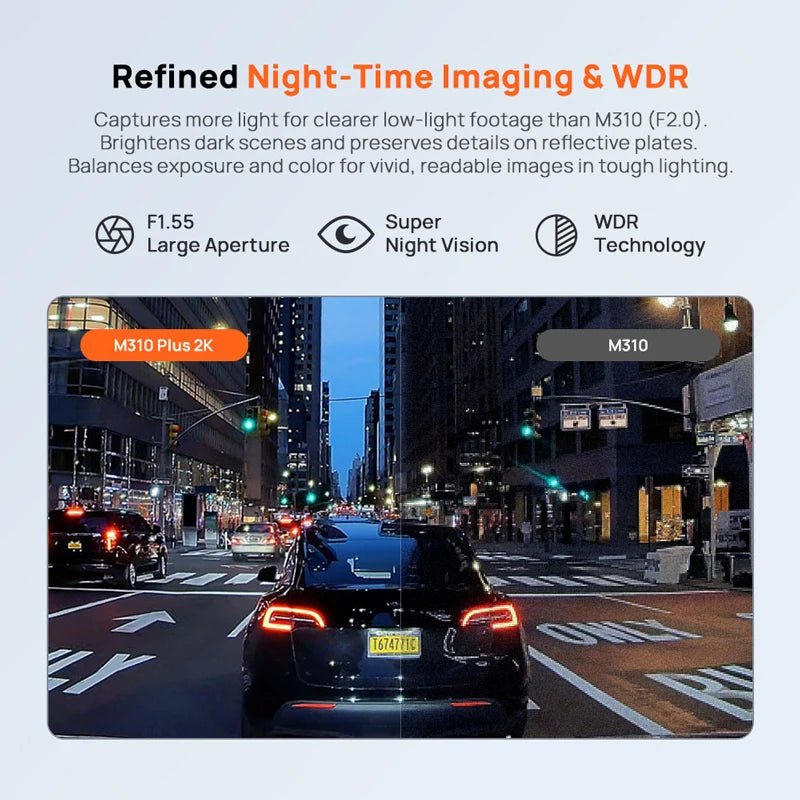 70mai M310 Plus 2K Dash Cam | 1440P QHD, Night Vision & 24-Hour Parking Monitor - TorqueTech
