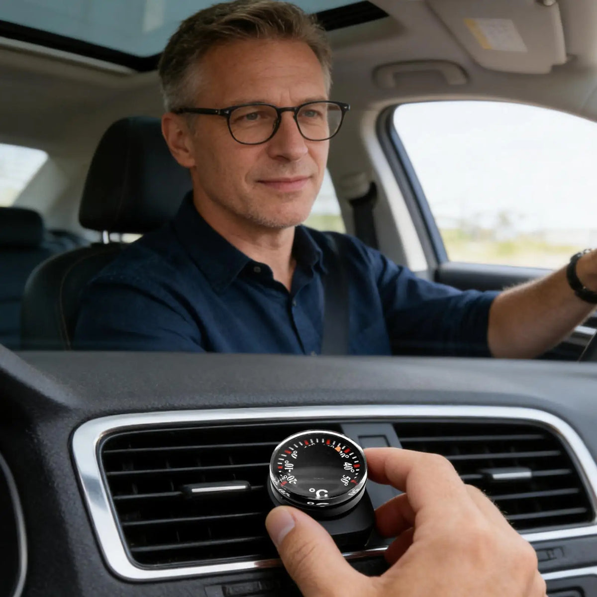 Mini Car Thermometer & Hygrometer – Battery-Free Dashboard Temp & Humidity Gauge - TorqueTech