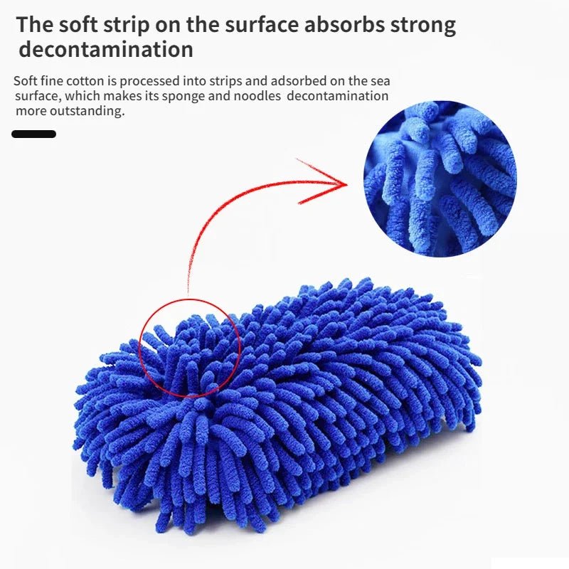Microfiber Chenille Car Wash Sponge – Scratch-Free Wash Pad - TorqueTech