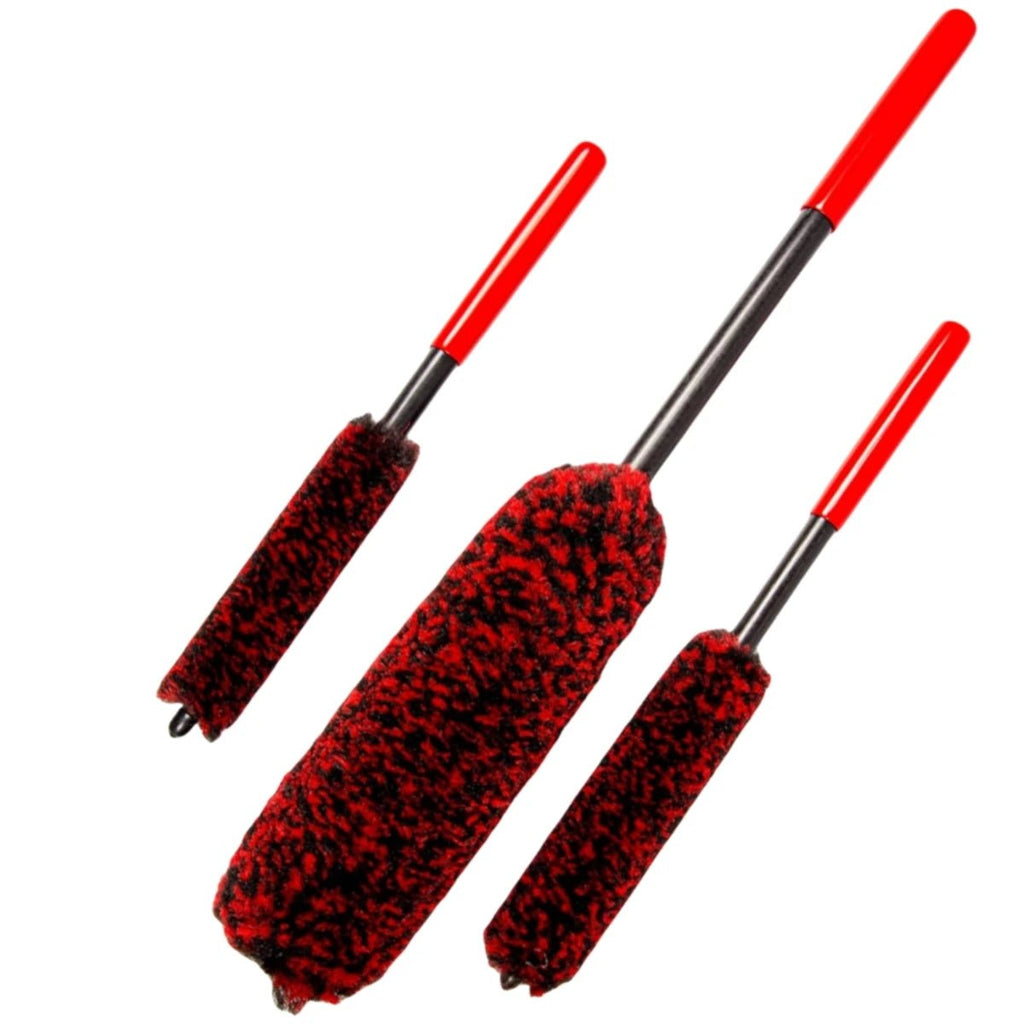 Car Wheel Detailing Brush Set – Bendable Woolies for Rims, Tyres & Hard-to-Reach Areas - TorqueTech