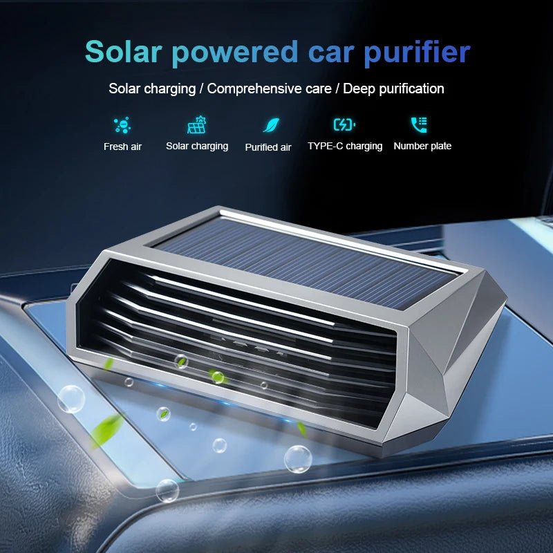 Solar Car Air Purifier with Vibration Sensor – Ioniser & Deodoriser - TorqueTech