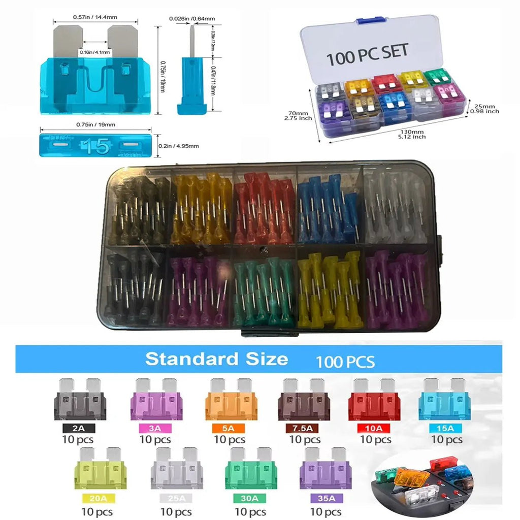 Car Blade Fuse Assortment Kit – 50 to 306 Piece Sets, 2A to 35A - TorqueTech